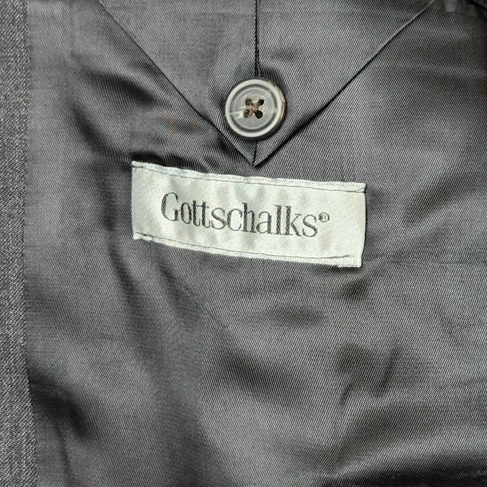 Izod Blazer Mens 44 Long Charcoal Gray Pinstripe 100%‎ Wool Woolmark Suit Jacket